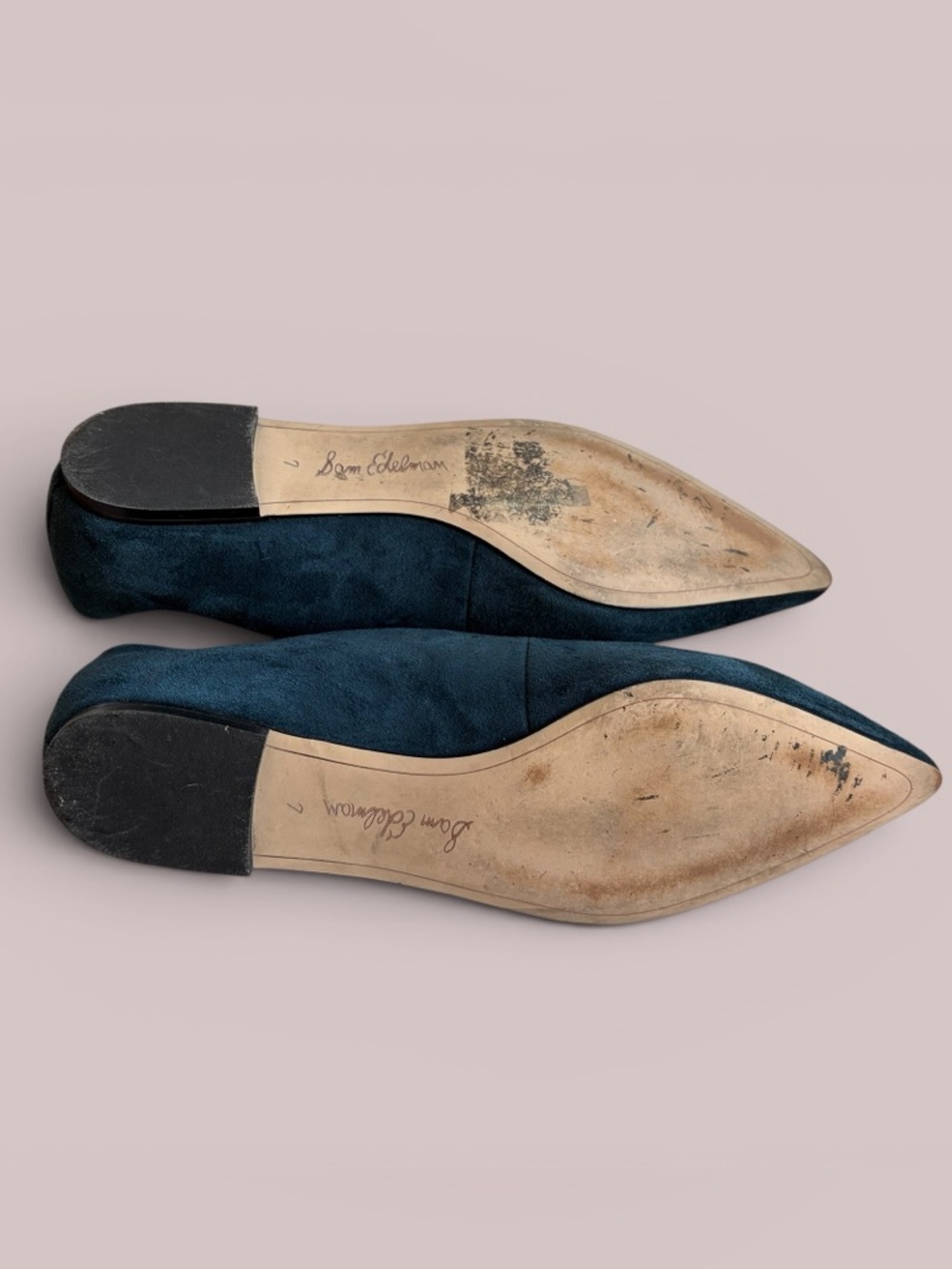 Sam Edelman Teal Pointed-Toe Suede Flats - Picture 16 of 16